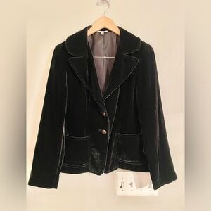 LL Bean Sz 12 Charcoal Lux Rayon Silk Romantic Princess Blazer Jacket L-Thailand